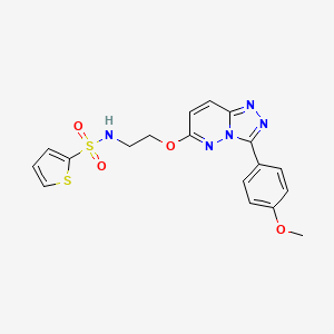 molecular formula C18H17N5O4S2 B2938090 N-(2-((3-(4-甲氧基苯基)-[1,2,4]三唑并[4,3-b]哒嗪-6-基)氧基)乙基)噻吩-2-磺酰胺 CAS No. 1021112-26-4