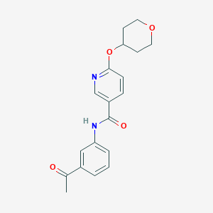 molecular formula C19H20N2O4 B2938091 N-(3-acetylphenyl)-6-((tetrahydro-2H-pyran-4-yl)oxy)nicotinamide CAS No. 2034390-94-6