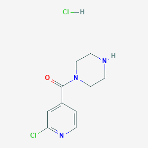 molecular formula C10H13Cl2N3O B2938095 (2-Chloropyridin-4-yl)(piperazin-1-yl)methanone hydrochloride CAS No. 1353958-79-8