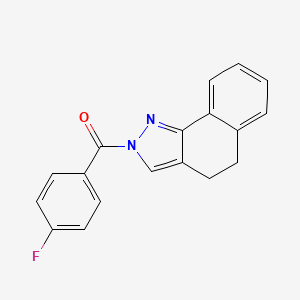 molecular formula C18H13FN2O B2938100 4,5-dihydro-2H-benzo[g]indazol-2-yl(4-fluorophenyl)methanone CAS No. 339101-37-0