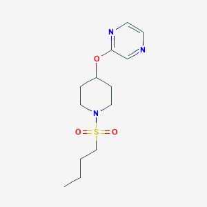 molecular formula C13H21N3O3S B2938102 2-((1-(丁基磺酰基)哌啶-4-基)氧基)吡嗪 CAS No. 1448134-28-8