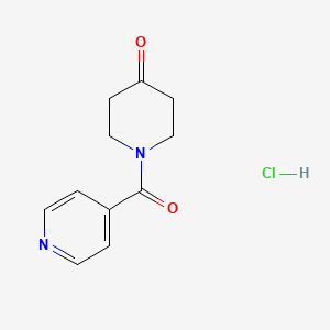 molecular formula C11H13ClN2O2 B2938107 1-Isonicotinoyl-4-piperidinone hydrochloride CAS No. 1016793-85-3; 1269199-40-7