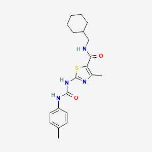 molecular formula C20H26N4O2S B2938113 N-(cyclohexylmethyl)-4-methyl-2-(3-(p-tolyl)ureido)thiazole-5-carboxamide CAS No. 942010-87-9