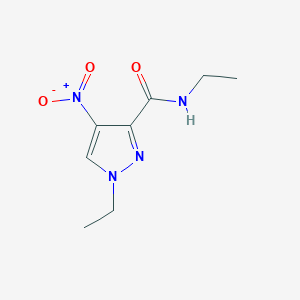 molecular formula C8H12N4O3 B2938116 N,1-diethyl-4-nitro-1H-pyrazole-3-carboxamide CAS No. 1384856-25-0