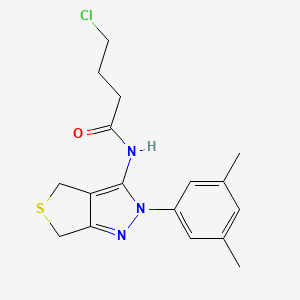 4-chloro-N-[2-(3,5-dimethylphenyl)-4,6-dihydrothieno[3,4-c]pyrazol-3-yl]butanamide