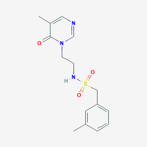 molecular formula C15H19N3O3S B2938121 N-(2-(5-methyl-6-oxopyrimidin-1(6H)-yl)ethyl)-1-(m-tolyl)methanesulfonamide CAS No. 1797958-17-8