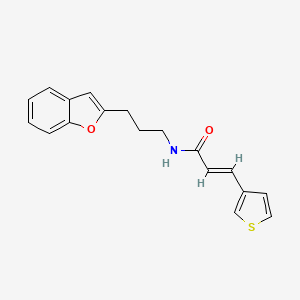 molecular formula C18H17NO2S B2938133 (2E)-N-[3-(1-苯并呋喃-2-基)丙基]-3-(噻吩-3-基)丙-2-烯酰胺 CAS No. 2097940-35-5