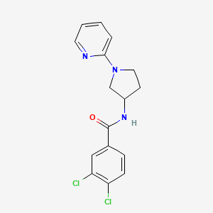 molecular formula C16H15Cl2N3O B2938135 3,4-dichloro-N-(1-(pyridin-2-yl)pyrrolidin-3-yl)benzamide CAS No. 1798678-76-8