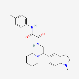 N1-(3,4-dimethylphenyl)-N2-(2-(1-methylindolin-5-yl)-2-(piperidin-1-yl)ethyl)oxalamide