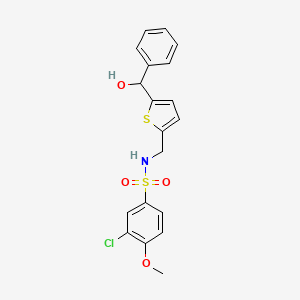 molecular formula C19H18ClNO4S2 B2938145 3-chloro-N-((5-(hydroxy(phenyl)methyl)thiophen-2-yl)methyl)-4-methoxybenzenesulfonamide CAS No. 1797965-83-3