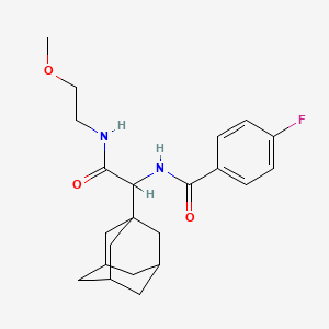 molecular formula C22H29FN2O3 B2938146 2-金刚烷基-2-[(4-氟苯基)羰基氨基]-N-(2-甲氧基乙基)乙酰胺 CAS No. 1007913-69-0