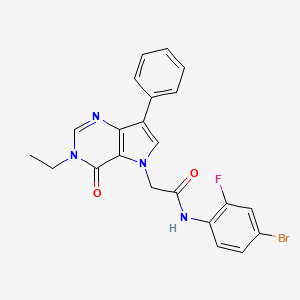 N-(4-bromo-2-fluorophenyl)-2-(3-ethyl-4-oxo-7-phenyl-3,4-dihydro-5H-pyrrolo[3,2-d]pyrimidin-5-yl)acetamide