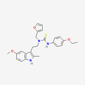molecular formula C26H29N3O3S B2938154 3-(4-ethoxyphenyl)-1-(furan-2-ylmethyl)-1-(2-(5-methoxy-2-methyl-1H-indol-3-yl)ethyl)thiourea CAS No. 851937-34-3