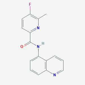 molecular formula C16H12FN3O B2938159 5-Fluoro-6-methyl-N-quinolin-5-ylpyridine-2-carboxamide CAS No. 2415633-27-9