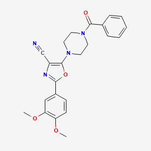 molecular formula C23H22N4O4 B2938165 5-(4-Benzoylpiperazin-1-yl)-2-(3,4-dimethoxyphenyl)oxazole-4-carbonitrile CAS No. 903194-33-2