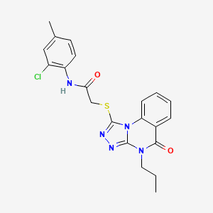 N-(2-chloro-4-methylphenyl)-2-((5-oxo-4-propyl-4,5-dihydro-[1,2,4]triazolo[4,3-a]quinazolin-1-yl)thio)acetamide