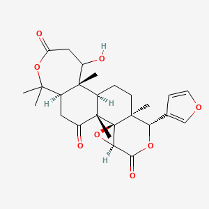 molecular formula C26H32O8 B2938168 (1R,2R,4S,7S,8S,11R,12R,18R)-7-(furan-3-yl)-13-hydroxy-1,8,12,17,17-pentamethyl-3,6,16-trioxapentacyclo[9.9.0.02,4.02,8.012,18]icosane-5,15,20-trione CAS No. 3264-90-2