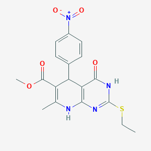 Methyl 2-(ethylsulfanyl)-7-methyl-5-(4-nitrophenyl)-4-oxo-3,4,5,8-tetrahydropyrido[2,3-d]pyrimidine-6-carboxylate