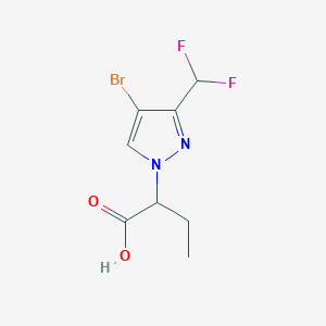 molecular formula C8H9BrF2N2O2 B2938178 2-[4-bromo-3-(difluoromethyl)-1H-pyrazol-1-yl]butanoic acid CAS No. 1856084-00-8