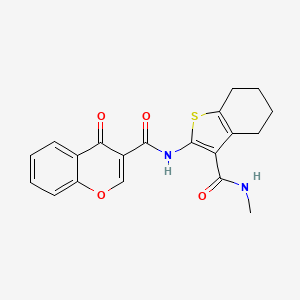 molecular formula C20H18N2O4S B2938186 N-[3-(methylcarbamoyl)-4,5,6,7-tetrahydro-1-benzothiophen-2-yl]-4-oxochromene-3-carboxamide CAS No. 892980-36-8
