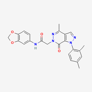 molecular formula C23H21N5O4 B2938188 N-(benzo[d][1,3]dioxol-5-yl)-2-(1-(2,4-dimethylphenyl)-4-methyl-7-oxo-1H-pyrazolo[3,4-d]pyridazin-6(7H)-yl)acetamide CAS No. 942009-33-8