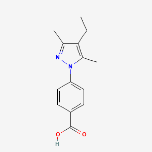 molecular formula C14H16N2O2 B2938191 4-(4-乙基-3,5-二甲基-吡唑-1-基)-苯甲酸 CAS No. 957312-77-5