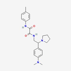 molecular formula C23H30N4O2 B2938192 N1-(2-(4-(二甲氨基)苯基)-2-(吡咯烷-1-基)乙基)-N2-(对甲苯基)草酰胺 CAS No. 899956-85-5