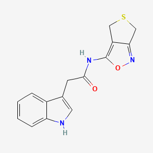 molecular formula C15H13N3O2S B2938195 N-(4,6-dihydrothieno[3,4-c]isoxazol-3-yl)-2-(1H-indol-3-yl)acetamide CAS No. 1207009-13-9