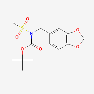 molecular formula C14H19NO6S B2938200 tert-butyl N-(1,3-benzodioxol-5-ylmethyl)-N-(methylsulfonyl)carbamate CAS No. 339018-44-9