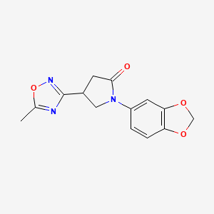 1-(2H-1,3-benzodioxol-5-yl)-4-(5-methyl-1,2,4-oxadiazol-3-yl)pyrrolidin-2-one