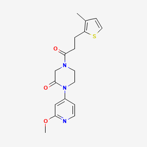 1-(2-Methoxypyridin-4-yl)-4-[3-(3-methylthiophen-2-yl)propanoyl]piperazin-2-one