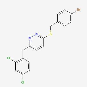 3-{[(4-Bromophenyl)methyl]sulfanyl}-6-[(2,4-dichlorophenyl)methyl]pyridazine