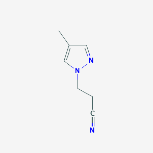 molecular formula C7H9N3 B2938220 3-(4-methyl-1H-pyrazol-1-yl)propanenitrile CAS No. 89853-48-5