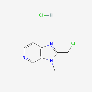 molecular formula C8H9Cl2N3 B2938226 2-(氯甲基)-3-甲基咪唑并[4,5-c]吡啶；盐酸盐 CAS No. 2416243-45-1