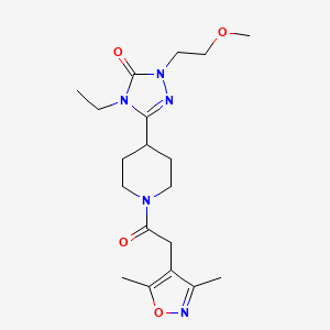 3-(1-(2-(3,5-dimethylisoxazol-4-yl)acetyl)piperidin-4-yl)-4-ethyl-1-(2-methoxyethyl)-1H-1,2,4-triazol-5(4H)-one