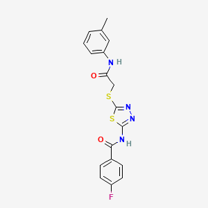 4-fluoro-N-(5-((2-oxo-2-(m-tolylamino)ethyl)thio)-1,3,4-thiadiazol-2-yl)benzamide