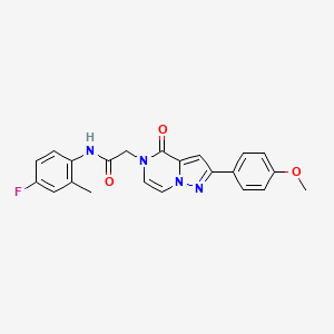 molecular formula C22H19FN4O3 B2938234 N-(4-氟-2-甲基苯基)-2-[2-(4-甲氧基苯基)-4-氧代吡唑并[1,5-a]嘧啶-5(4H)-基]乙酰胺 CAS No. 941938-29-0