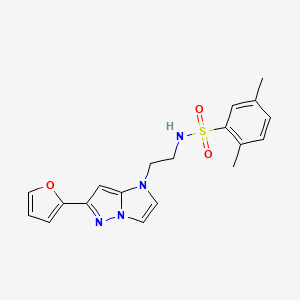 molecular formula C19H20N4O3S B2938240 N-(2-(6-(furan-2-yl)-1H-imidazo[1,2-b]pyrazol-1-yl)ethyl)-2,5-dimethylbenzenesulfonamide CAS No. 1798623-18-3