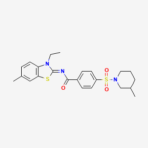 N-(3-ethyl-6-methyl-1,3-benzothiazol-2-ylidene)-4-(3-methylpiperidin-1-yl)sulfonylbenzamide