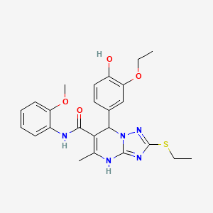 7-(3-ethoxy-4-hydroxyphenyl)-2-(ethylthio)-N-(2-methoxyphenyl)-5-methyl-4,7-dihydro-[1,2,4]triazolo[1,5-a]pyrimidine-6-carboxamide