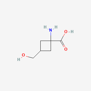 molecular formula C6H11NO3 B2938266 1-氨基-3-(羟甲基)环丁烷-1-羧酸 CAS No. 1555492-59-5