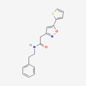 N-phenethyl-2-(5-(thiophen-2-yl)isoxazol-3-yl)acetamide