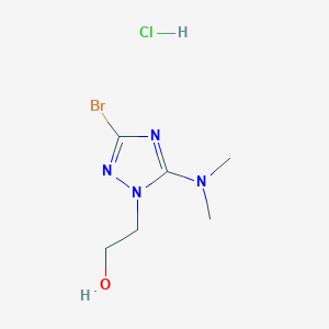 molecular formula C6H12BrClN4O B2938269 2-(3-bromo-5-(dimethylamino)-1H-1,2,4-triazol-1-yl)ethanol hydrochloride CAS No. 1630763-75-5