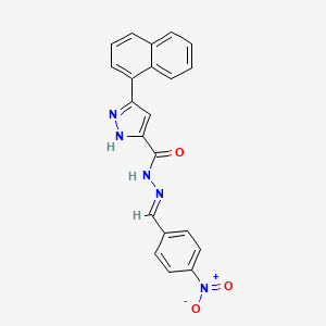 (E)-3-(naphthalen-1-yl)-N'-(4-nitrobenzylidene)-1H-pyrazole-5-carbohydrazide