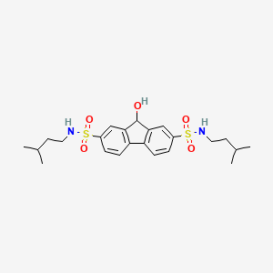 molecular formula C23H32N2O5S2 B2938276 9-hydroxy-N2,N7-diisopentyl-9H-fluorene-2,7-disulfonamide CAS No. 694468-92-3