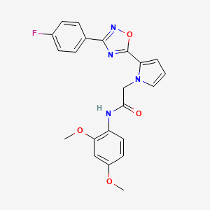 molecular formula C22H19FN4O4 B2938278 N-(2,4-二甲氧基苯基)-2-{2-[3-(4-氟苯基)-1,2,4-恶二唑-5-基]-1H-吡咯-1-基}乙酰胺 CAS No. 1260945-61-6