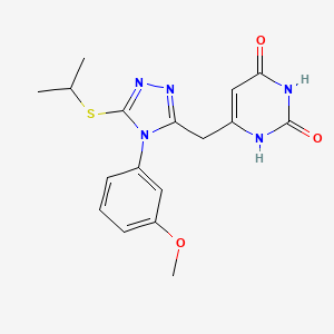 6-((5-(isopropylthio)-4-(3-methoxyphenyl)-4H-1,2,4-triazol-3-yl)methyl)pyrimidine-2,4(1H,3H)-dione