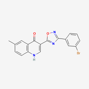 3-(3-(3-bromophenyl)-1,2,4-oxadiazol-5-yl)-6-methylquinolin-4(1H)-one