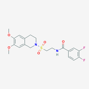 molecular formula C20H22F2N2O5S B2938315 N-(2-((6,7-dimethoxy-3,4-dihydroisoquinolin-2(1H)-yl)sulfonyl)ethyl)-3,4-difluorobenzamide CAS No. 922014-55-9