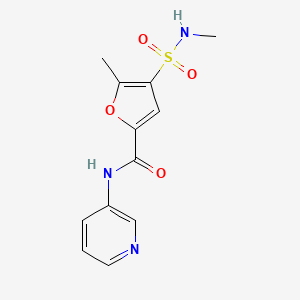molecular formula C12H13N3O4S B2938317 5-methyl-4-(N-methylsulfamoyl)-N-(pyridin-3-yl)furan-2-carboxamide CAS No. 1207054-81-6
